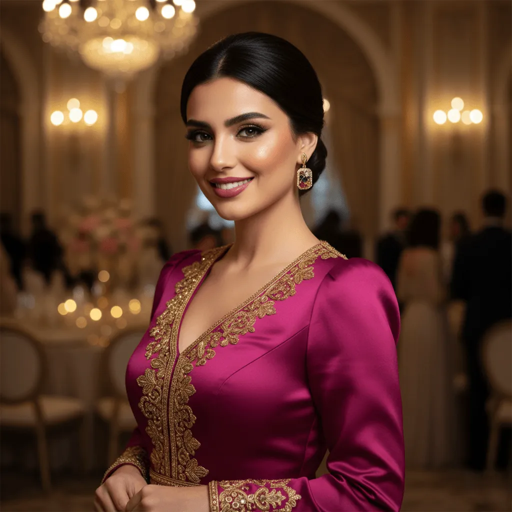 Model wearing The Gem Parade earrings with a colorful sari or festive outfit