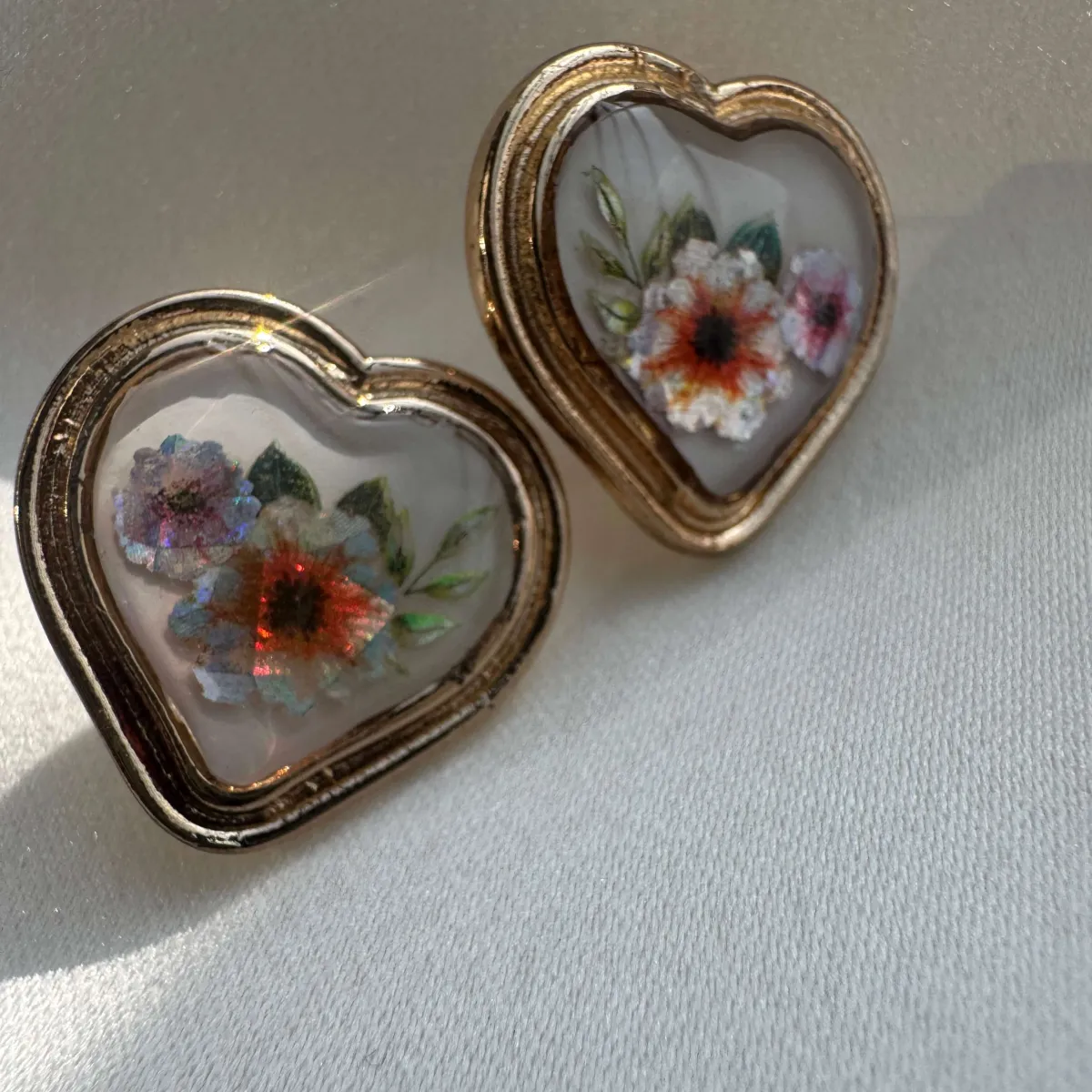 HoloBloom Heart Statement Earrings view 2