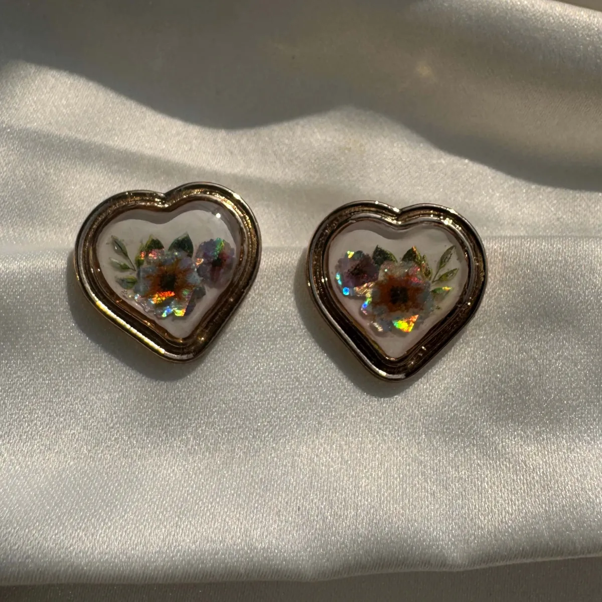 HoloBloom Heart Statement Earrings view 3
