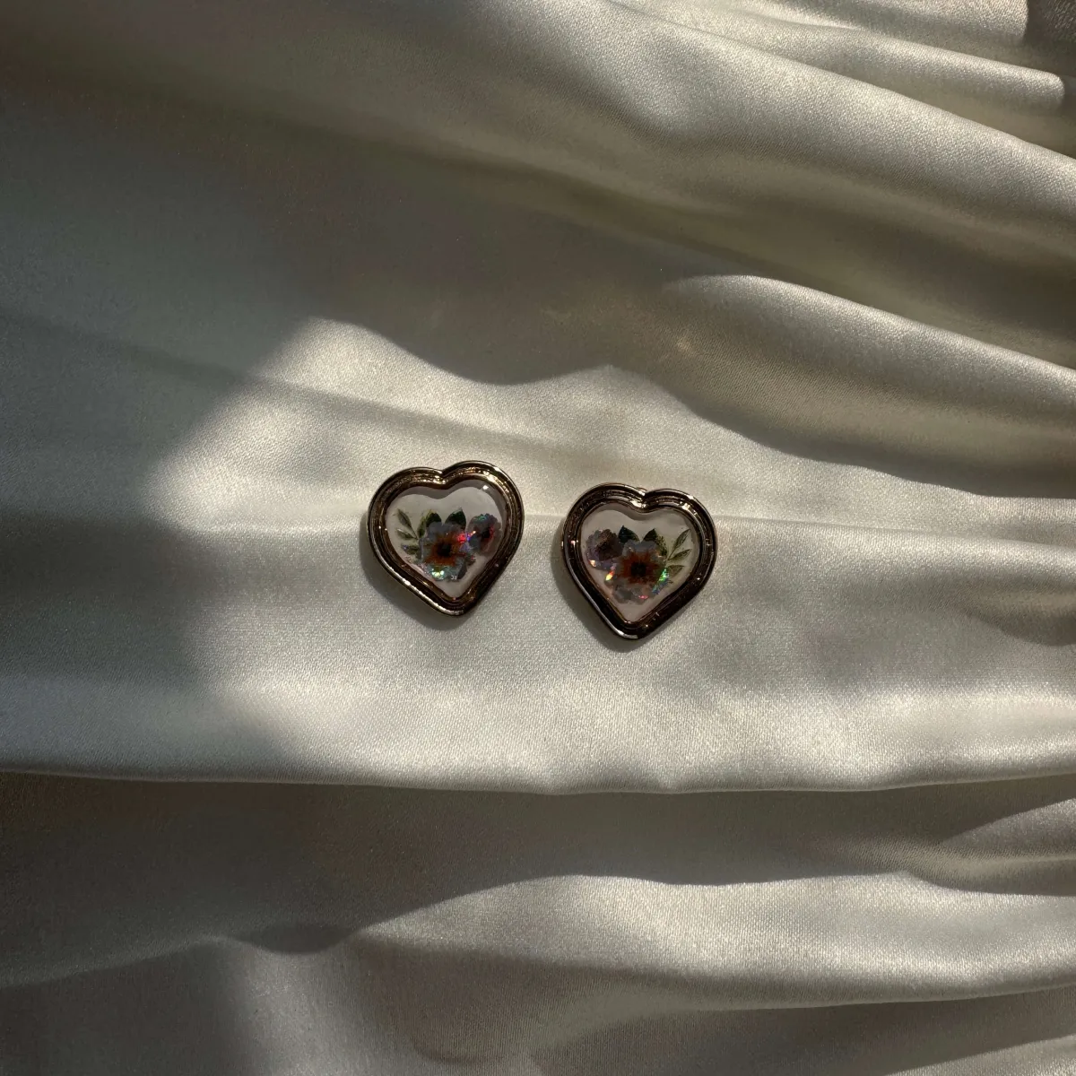 HoloBloom Heart Statement Earrings view 4
