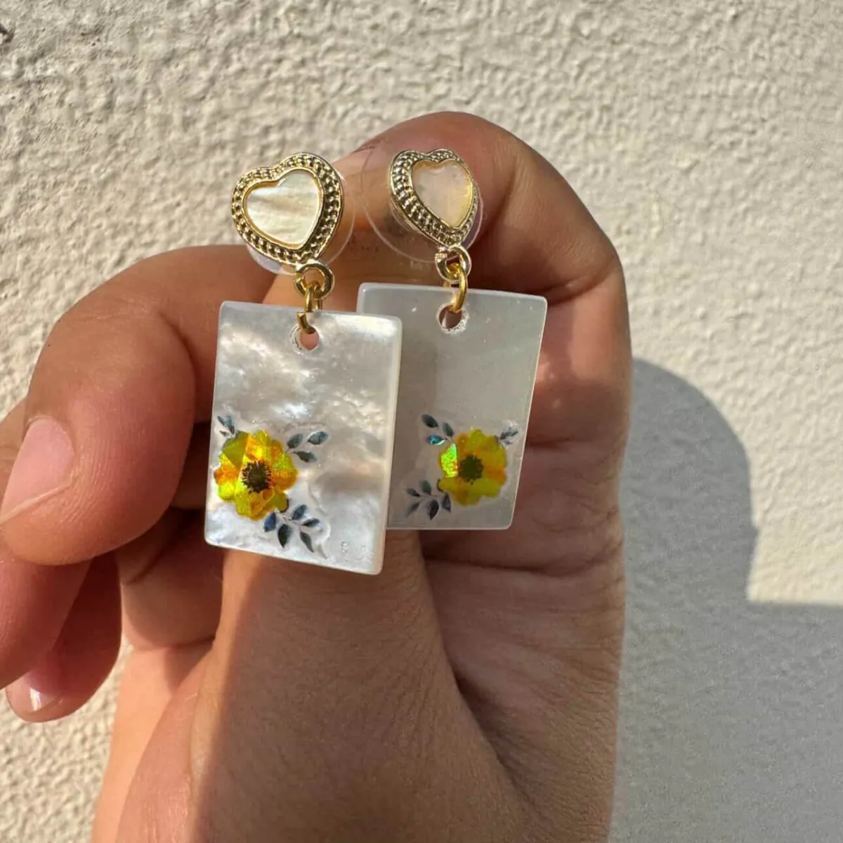 Mother of Pearl Heart Drops view 6