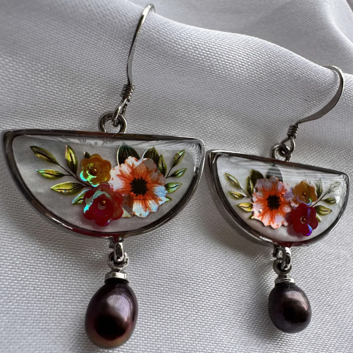 Poppy Crescent Earrings view 2