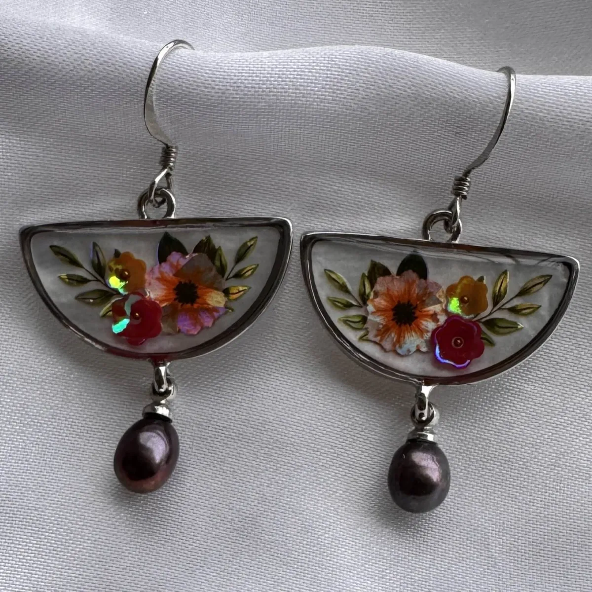Poppy Crescent Earrings