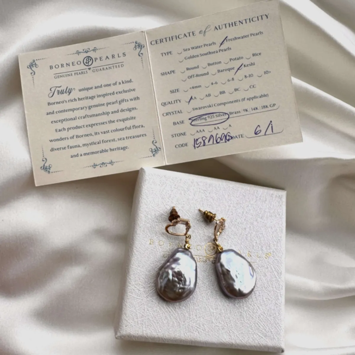 Ocean Heart Earrings view 2